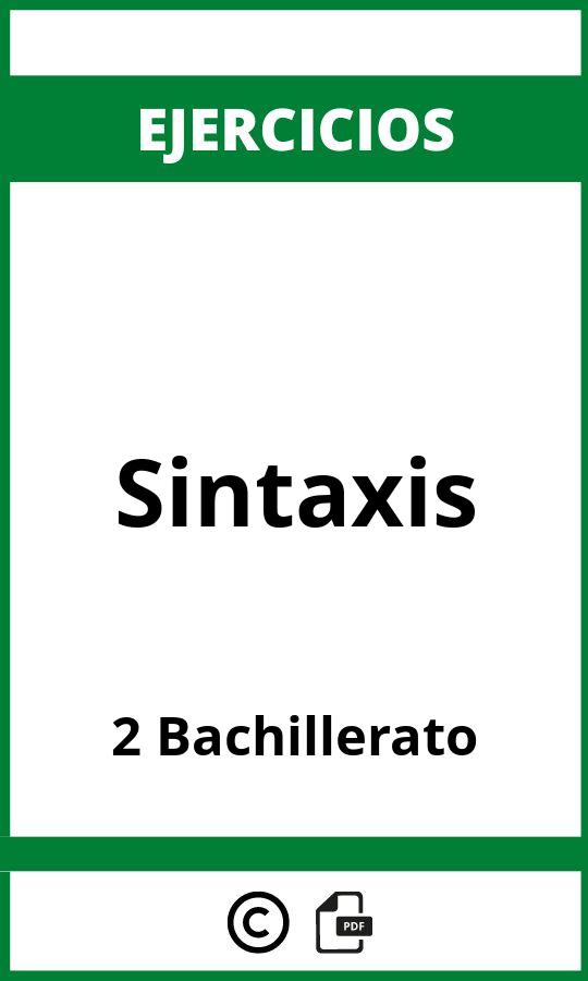Ejercicios De Sintaxis 2 Bachillerato PDF