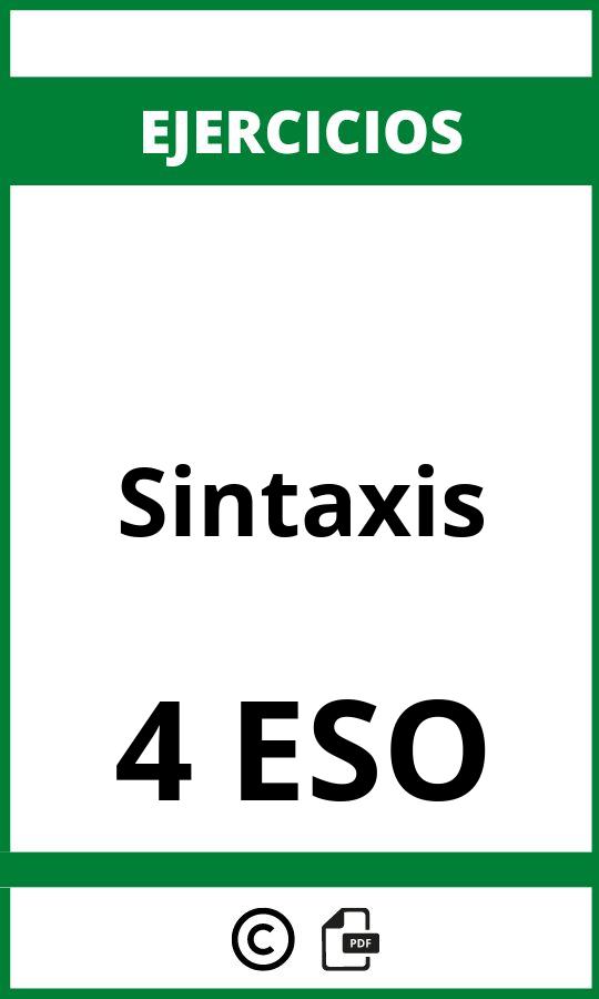 Ejercicios De Sintaxis 4 ESO PDF