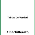 Ejercicios De Tablas De Verdad 1 Bachillerato PDF
