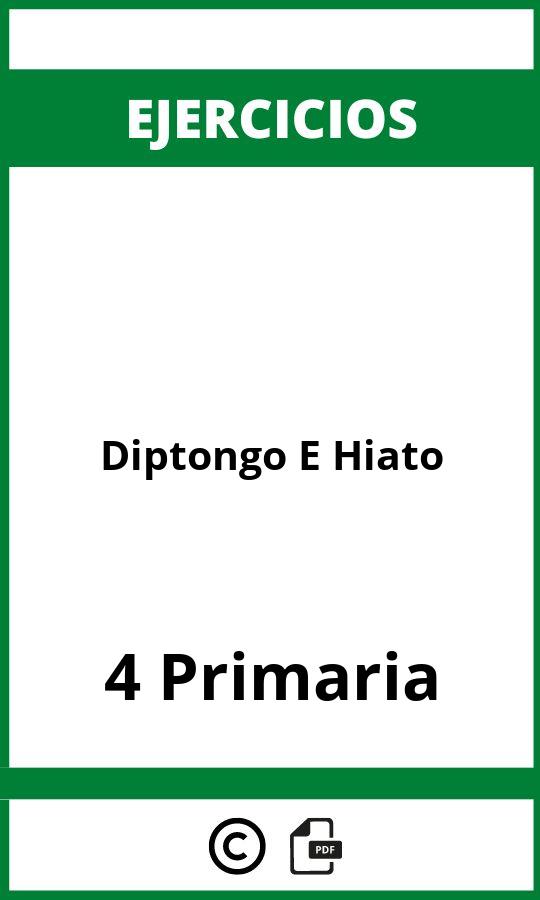 Ejercicios Diptongo E Hiato 4 Primaria PDF
