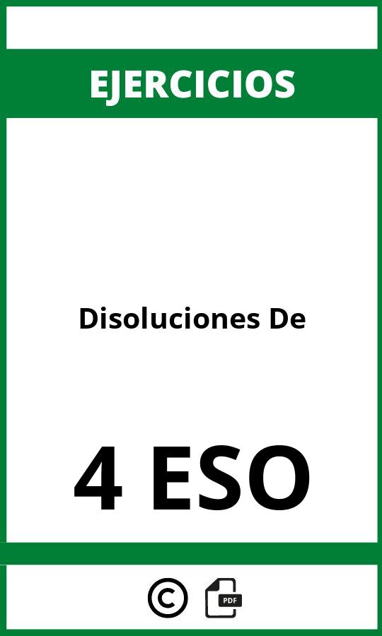 Ejercicios Disoluciones 4 De ESO PDF