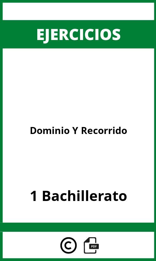 Ejercicios Dominio Y Recorrido 1 Bachillerato PDF