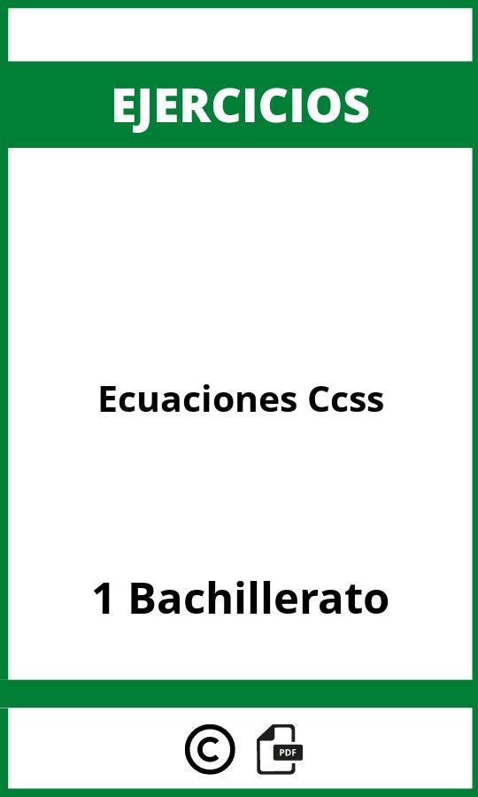 Ejercicios Ecuaciones 1 Bachillerato Ccss PDF