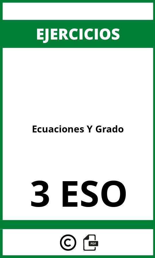 Ejercicios Ecuaciones 1 Y 2 Grado 3 ESO PDF