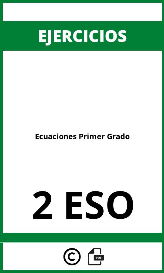 Ejercicios Ecuaciones Primer Grado 2 ESO PDF