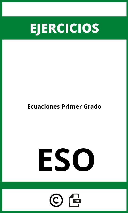 Ejercicios Ecuaciones Primer Grado ESO PDF