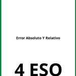 Ejercicios Error Absoluto Y Relativo 4 ESO PDF
