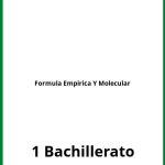 Ejercicios Formula Empirica Y Molecular 1 Bachillerato PDF
