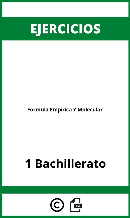 Ejercicios Formula Empirica Y Molecular 1 Bachillerato PDF