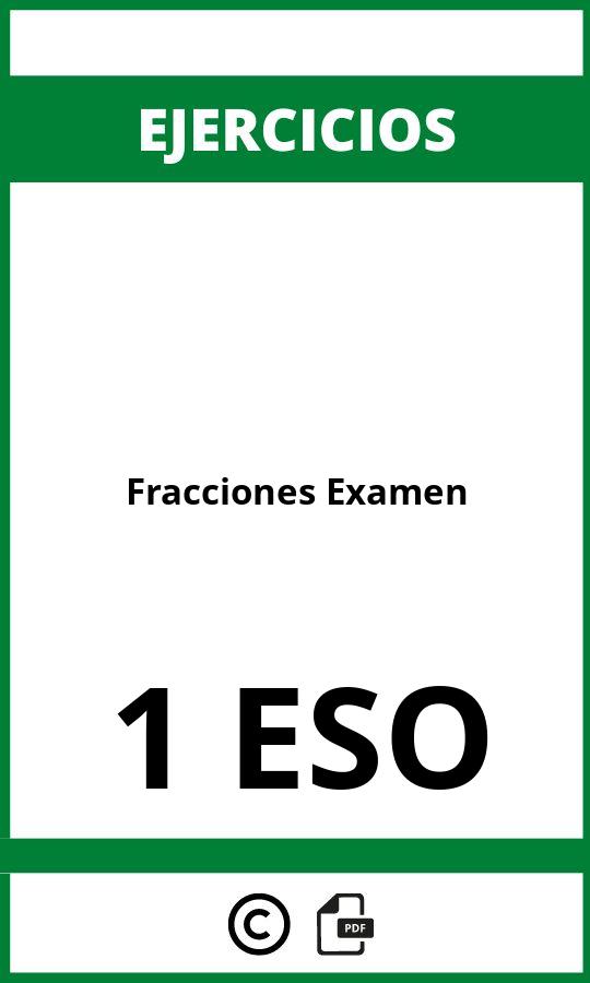 Ejercicios Fracciones 1 ESO PDF Examen