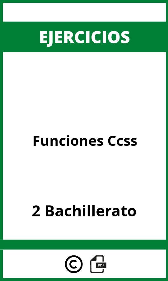 Ejercicios Funciones 2 Bachillerato Ccss PDF