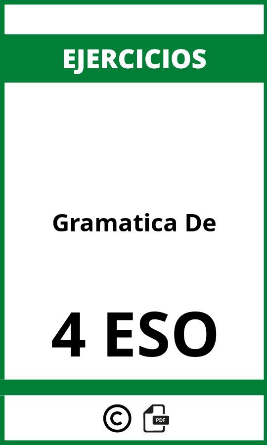 Ejercicios Gramatica 4 De ESO PDF