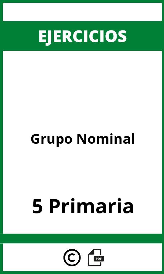 Ejercicios Grupo Nominal 5 Primaria PDF