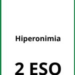Ejercicios Hiperonimia 2 ESO PDF