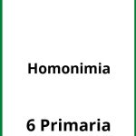 Ejercicios Homonimia 6 Primaria PDF