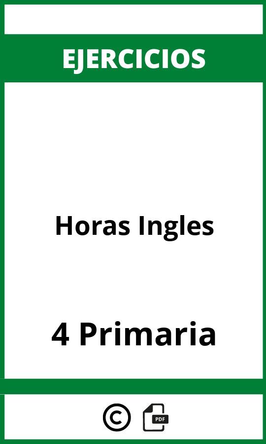 Ejercicios Horas Ingles 4 Primaria PDF