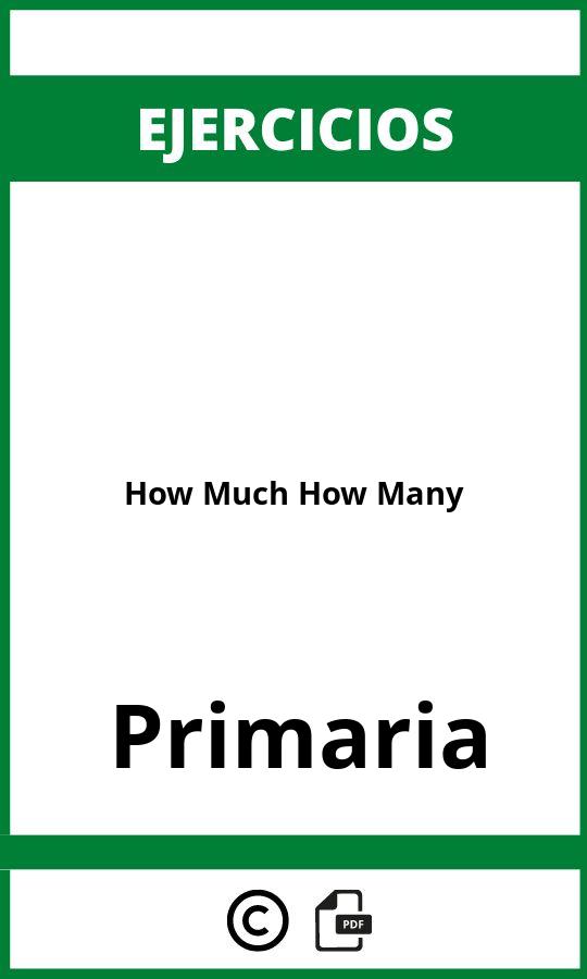 Ejercicios How Much How Many Primaria PDF