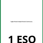 Ejercicios Ingles 1 ESO Present Simple Present Continuous PDF