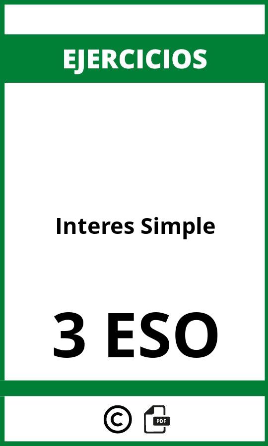 Ejercicios Interes Simple 3 ESO PDF