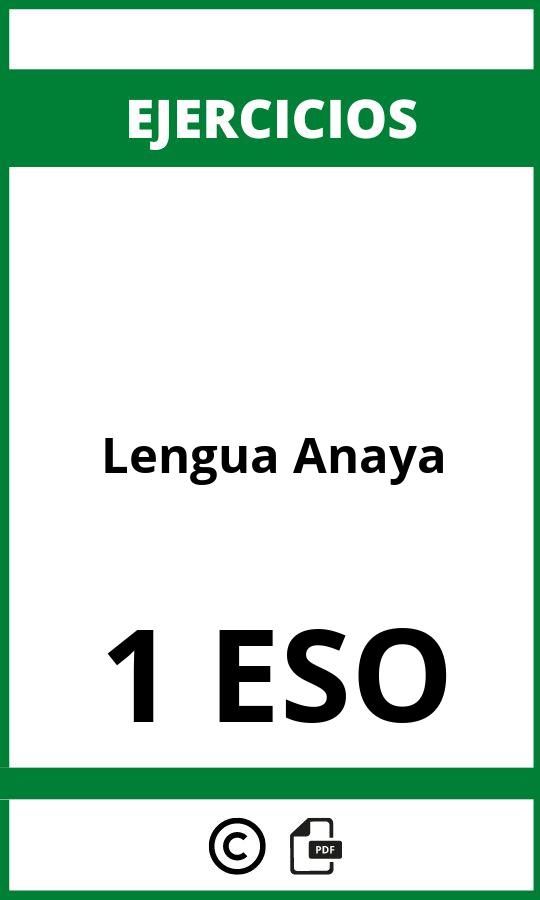 Ejercicios Lengua 1 ESO PDF Anaya