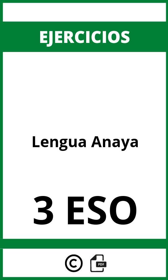 Ejercicios Lengua 3 ESO  PDF Anaya