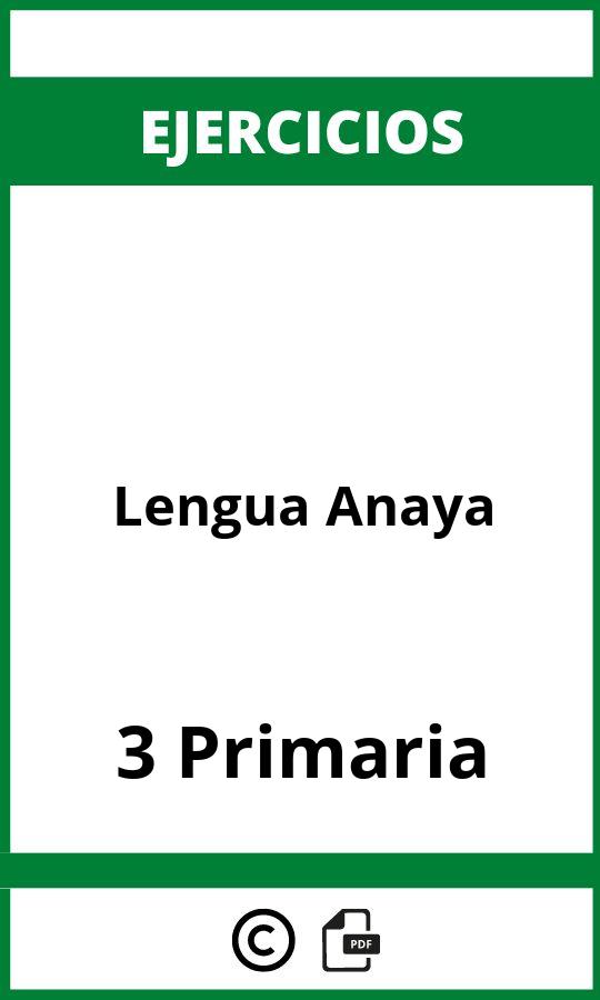 Ejercicios Lengua 3 Primaria PDF Anaya