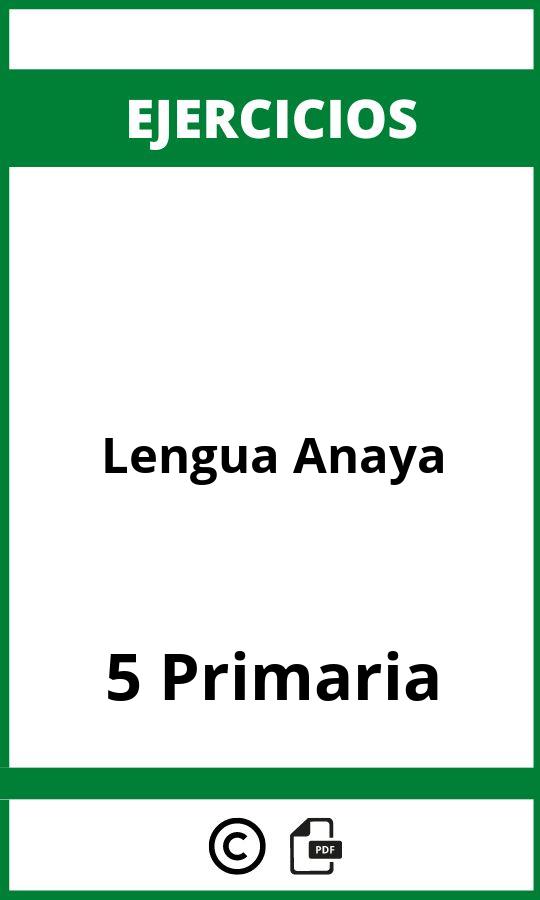 Ejercicios Lengua 5 Primaria PDF Anaya