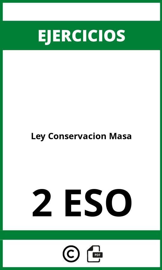 Ejercicios Ley Conservacion Masa 2 ESO PDF