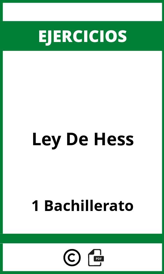 Ejercicios Ley De Hess 1 Bachillerato PDF