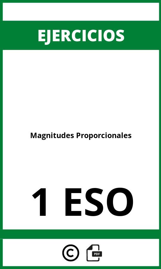 Ejercicios Magnitudes Proporcionales 1 ESO PDF