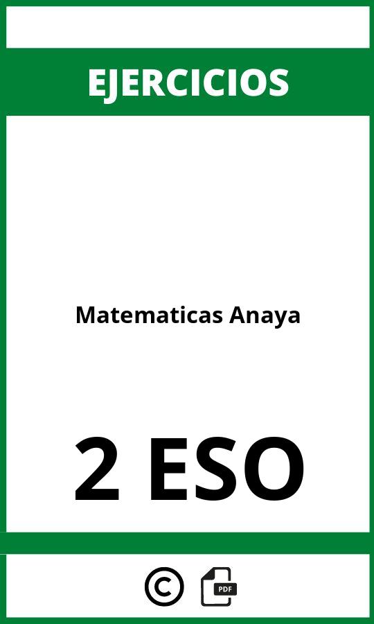 Ejercicios Matemáticas 2 ESO PDF  Anaya