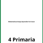 Ejercicios Matematicas 4 Primaria Anaya Aprender Es Crecer PDF