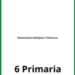 Ejercicios Matematicas 6 Primaria Multiplos Y Divisores PDF