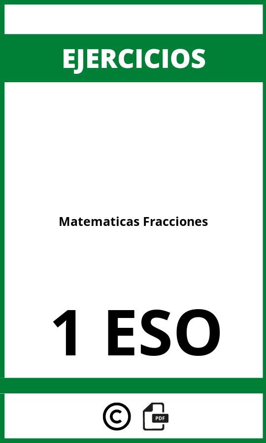 Ejercicios Matematicas Fracciones 1 ESO PDF