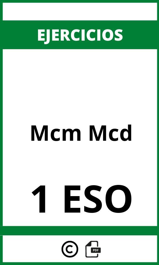 Ejercicios Mcm Mcd 1 ESO PDF