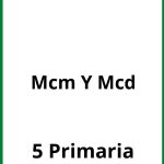 Ejercicios Mcm Y Mcd 5 Primaria PDF
