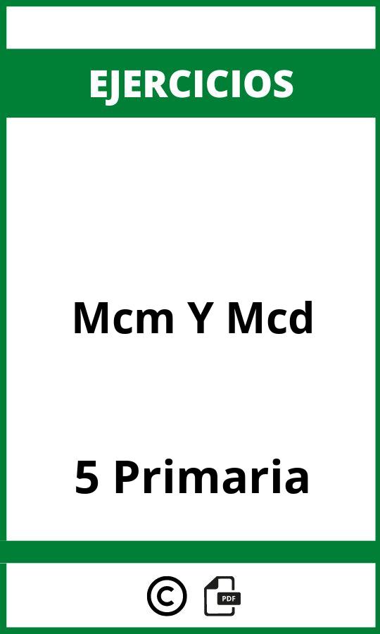Ejercicios Mcm Y Mcd 5 Primaria PDF