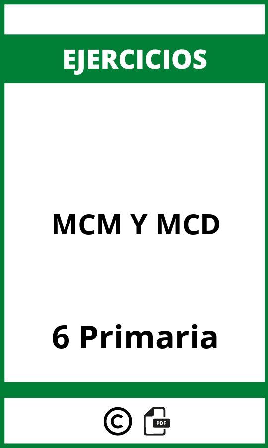 Ejercicios M.C.M. Y M.C.D. 6 Primaria PDF