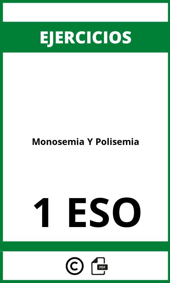 Ejercicios Monosemia Y Polisemia 1 ESO PDF