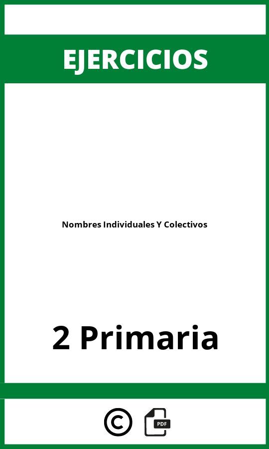 Ejercicios Nombres Individuales Y Colectivos 2 Primaria PDF