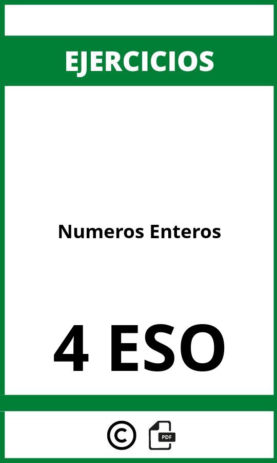 Ejercicios Numeros Enteros 4 ESO PDF