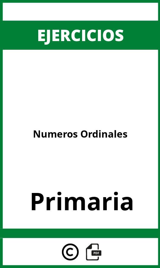 Ejercicios Numeros Ordinales Primaria PDF
