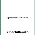 Ejercicios Operaciones Con Matrices 2 Bachillerato PDF