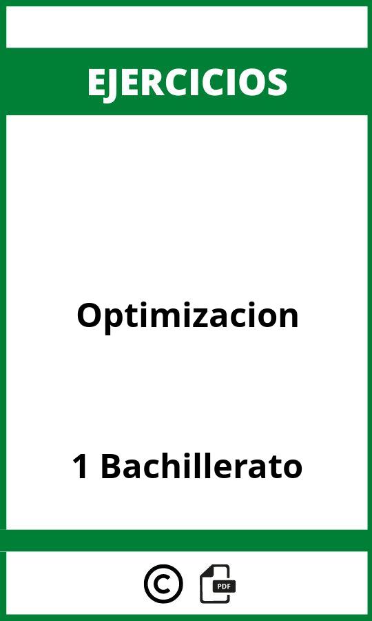 Ejercicios Optimizacion 1 Bachillerato PDF