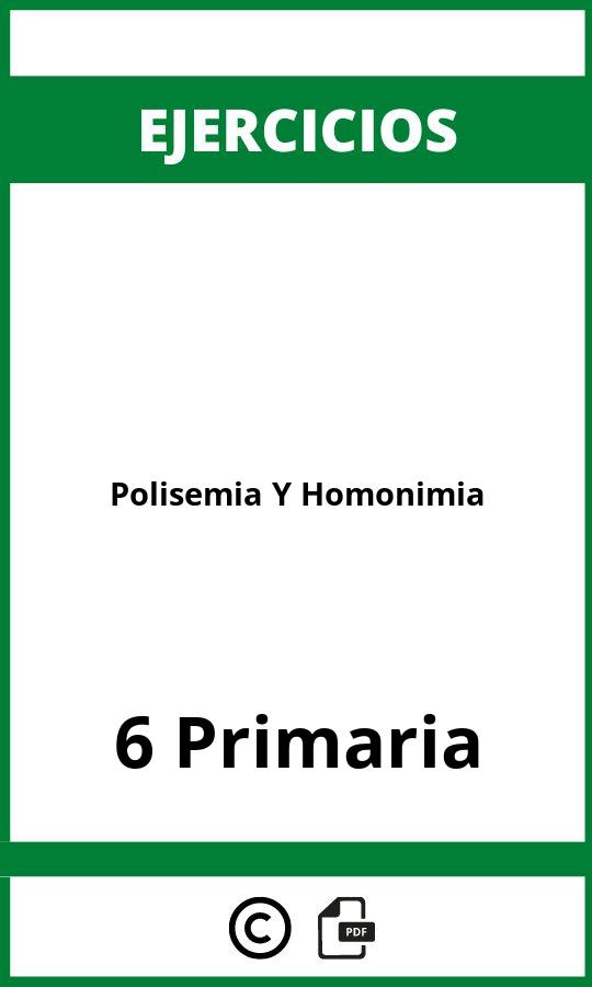 Ejercicios Polisemia Y Homonimia 6 Primaria PDF