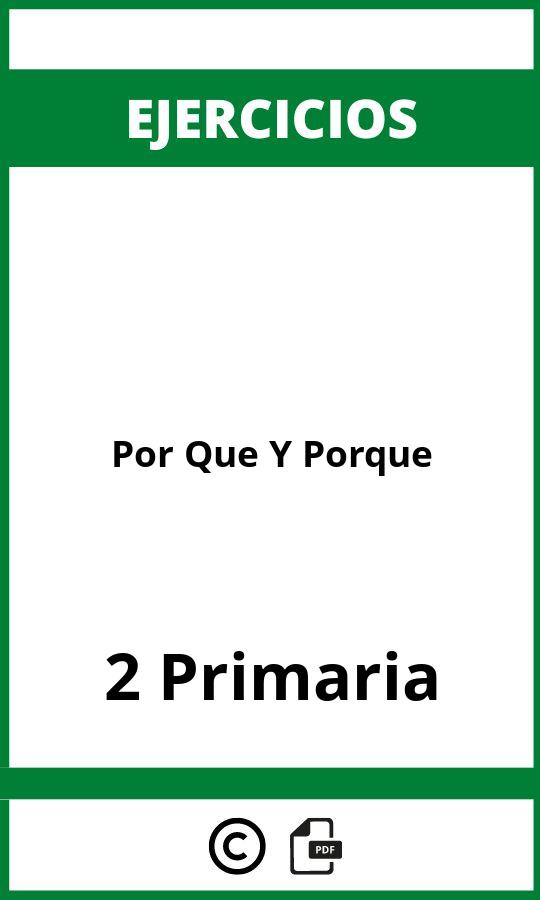 Ejercicios Por Que Y Porque 2 Primaria PDF