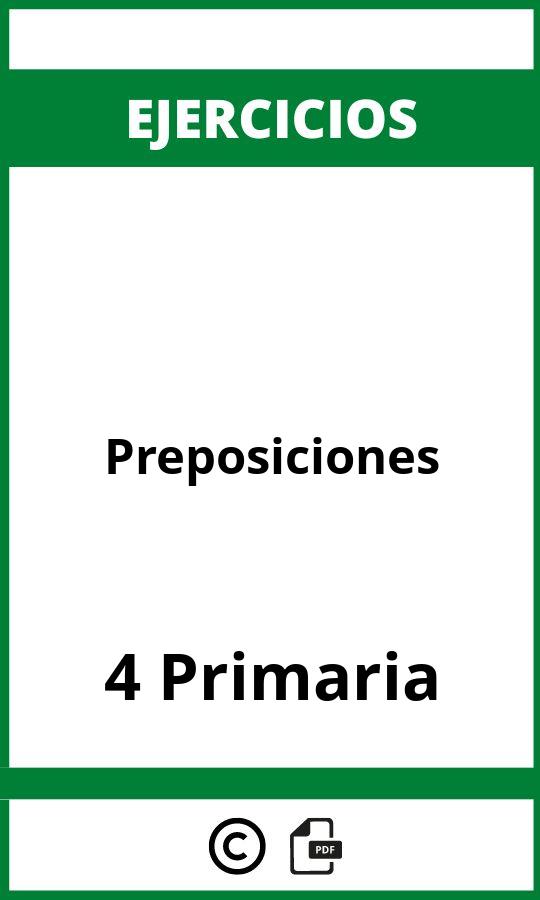 Ejercicios Preposiciones 4 Primaria PDF