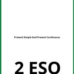 Ejercicios Present Simple And Present Continuous 2 ESO PDF