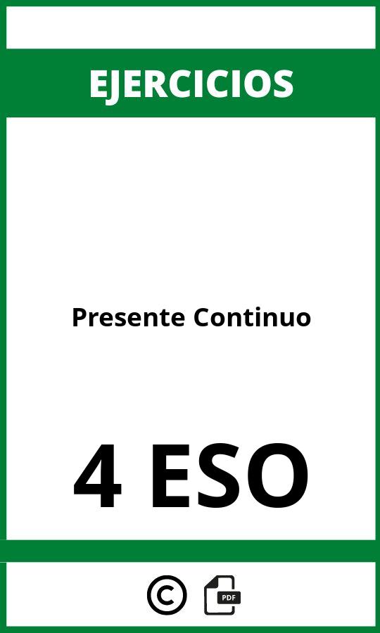 Ejercicios Presente Continuo PDF 4 ESO