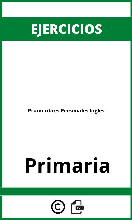 Ejercicios Pronombres Personales Ingles Primaria PDF